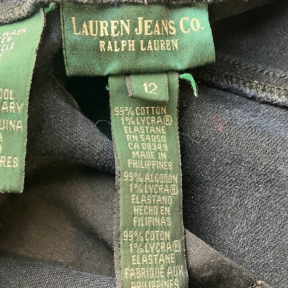 Lauren Jeans Co. Ralph Lauren Women’s Sz 12 Straight Leg Dark Indigo Wash Denim - Picture 2 of 13